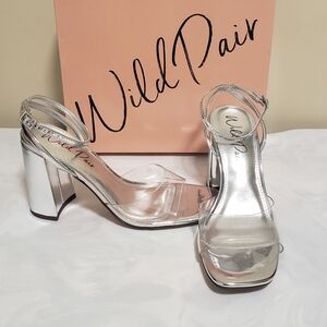 Wild Pair Metallic Silver Block Heels